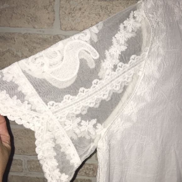 ✅Coco + Jaimeson Semi Sheer Embroidered Short Sleeve Dress/Beach Cover Up - Picture 2 of 8